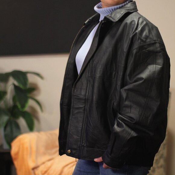 Leather Jacket Mens Black. - Picture 16 of 16